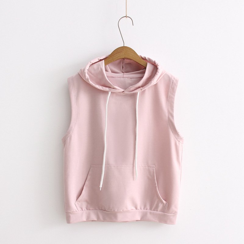 Womens Gym Sleeveless Hoodie